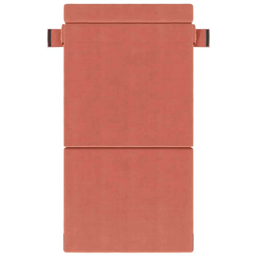 Canapé-lit pliable Rouge orange 100 x 80 x 60 cm Tissu - 3
