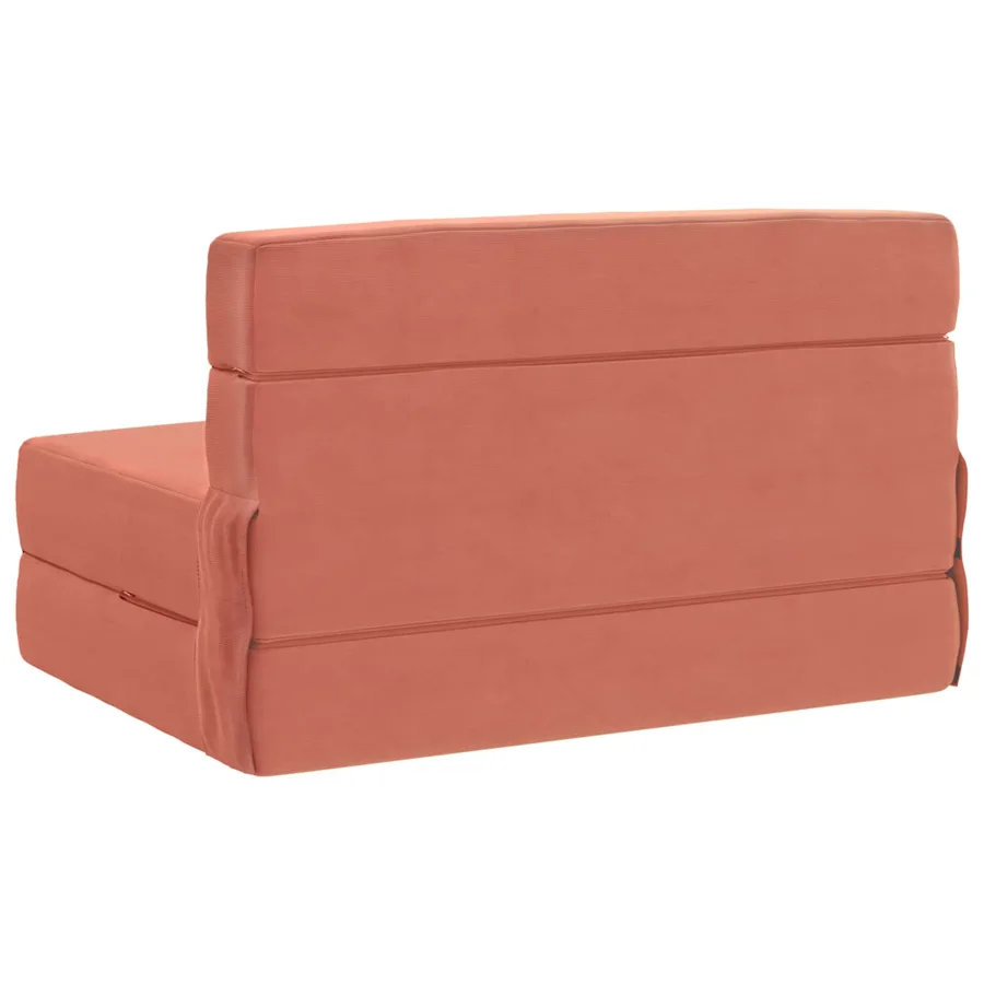 Canapé-lit pliable Rouge orange 100 x 80 x 60 cm Tissu - 5