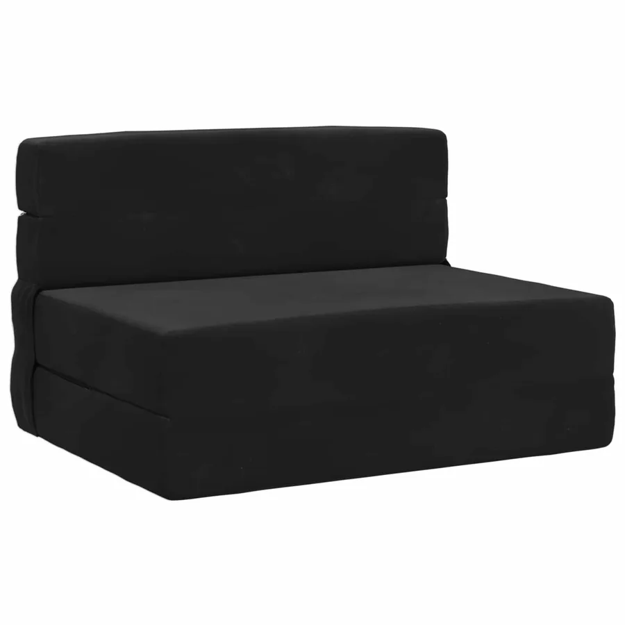 Canapé-lit pliable Noir 100 x 80 x 60 cm Tissu - 2