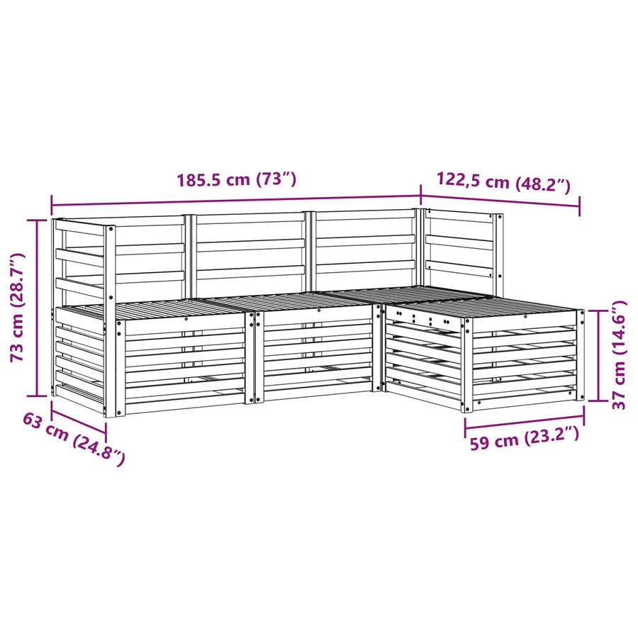 Ensemble de canapés d'extérieur 4 pcs Naturel - 8
