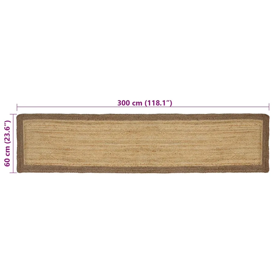 Tapis de surface Gris 60 x 300 cm Jute - 8