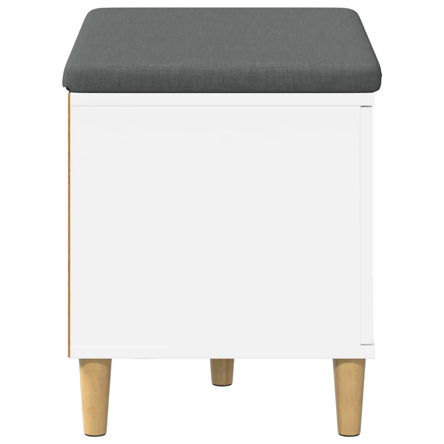 Banc d'entrée Blanc 60 x 38 x 46 cm Bois Ingénierie et Tissu - 7