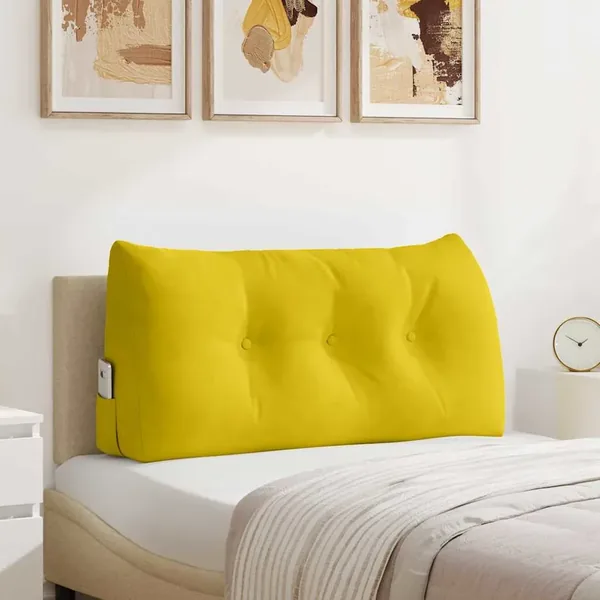 Coussin de Dos Jaune 100 x 24 x 50 cm Velours