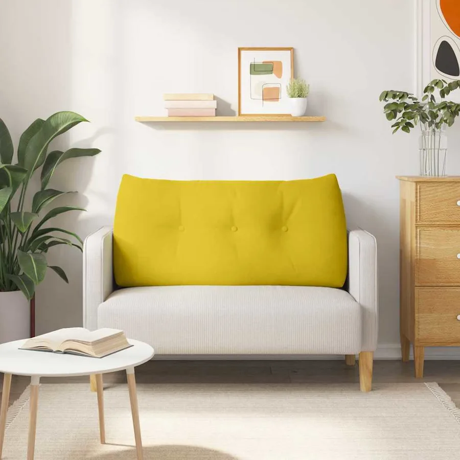 Coussin de Dos Jaune 100 x 24 x 50 cm Velours - 4