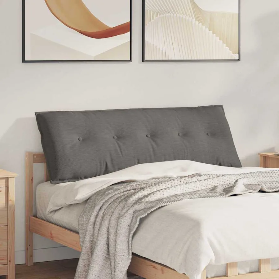 Coussin de Dos Gris clair 140 x 50 cm Tissu en velours côtelé