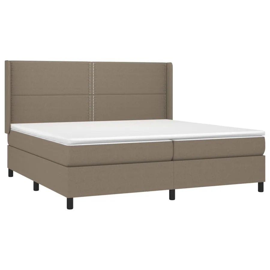 Sommier à lattes de lit matelas LED Taupe 200x200 cm Tissu - 4