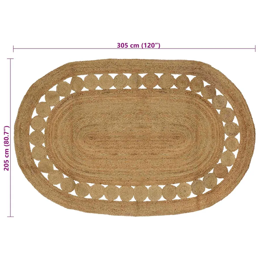 Tapis de surface Naturel 205 x 305 cm Jute - 7