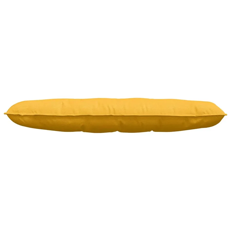 Coussin de Dos Jaune clair 140 x 50 cm Tissu en velours côtelé - 5