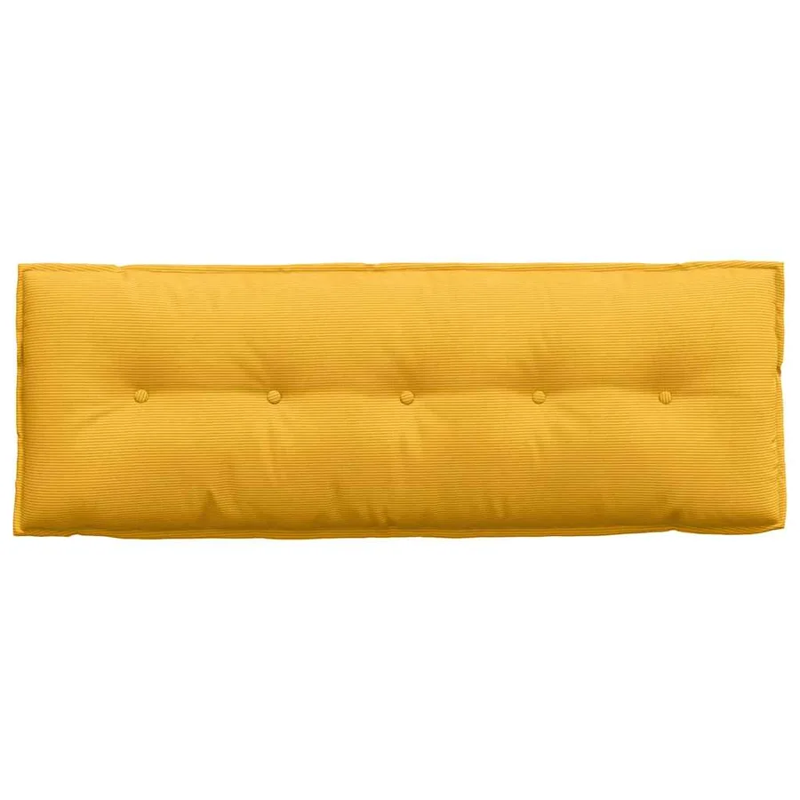 Coussin de Dos Jaune clair 140 x 50 cm Tissu en velours côtelé - 6