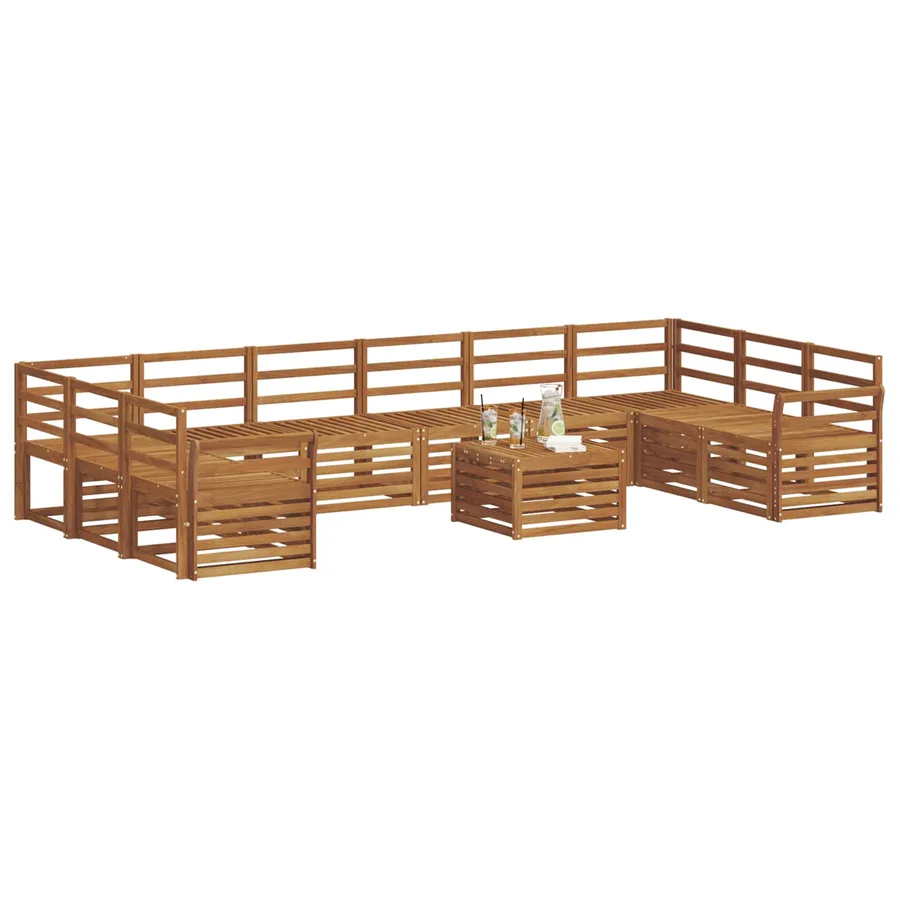 Ensemble de canapés d'extérieur 11 pcs Naturel - 3