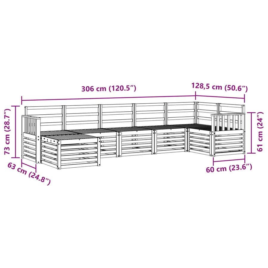 Ensemble de canapé d'angle 7 pcs Naturel - 8
