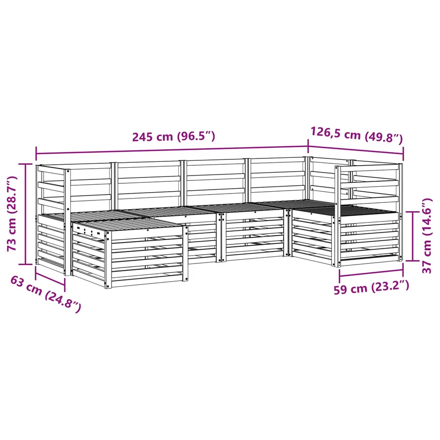 Ensemble de canapé d'angle 6 pcs Naturel - 9