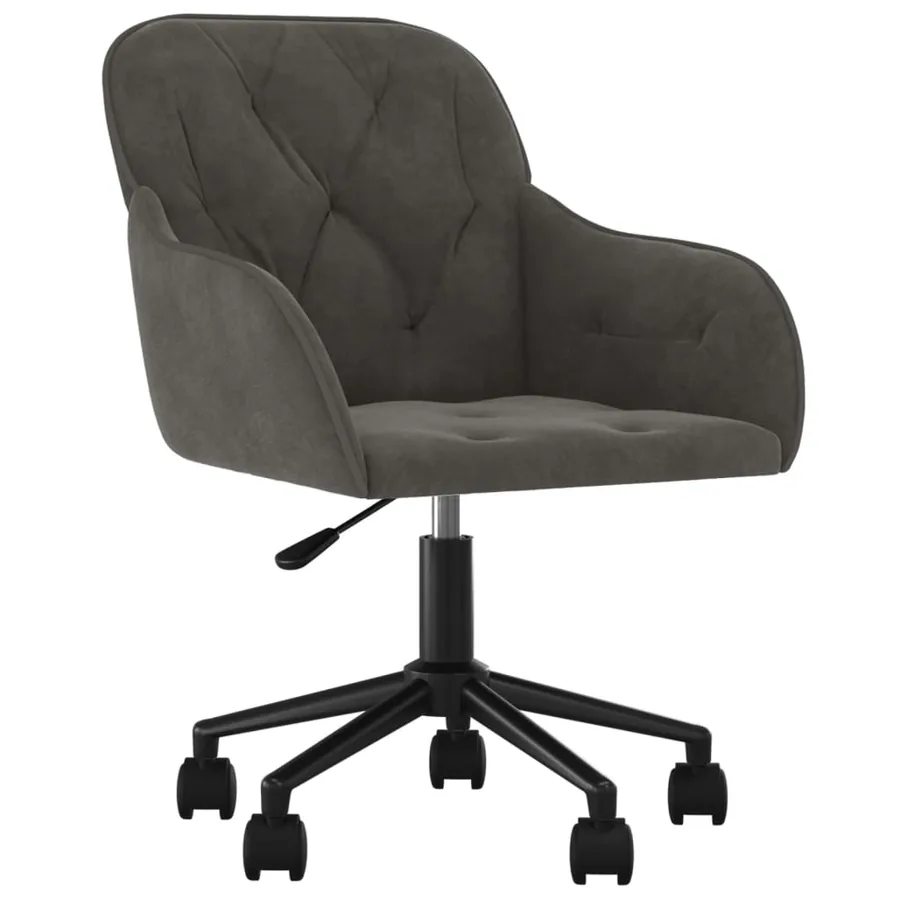Chaises pivotantes à manger lot de 2 Gris foncé Velours - 3