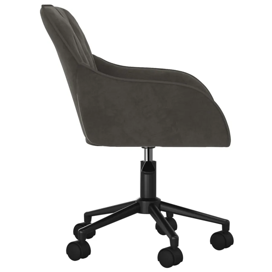 Chaises pivotantes à manger lot de 2 Gris foncé Velours - 5