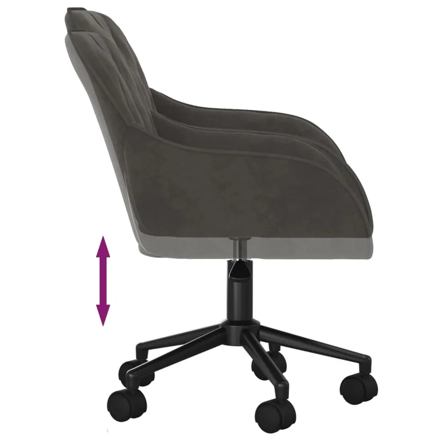 Chaises pivotantes à manger lot de 2 Gris foncé Velours - 7