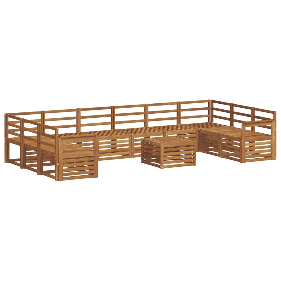 Ensemble de canapés d'extérieur 11 pcs Naturel - 2