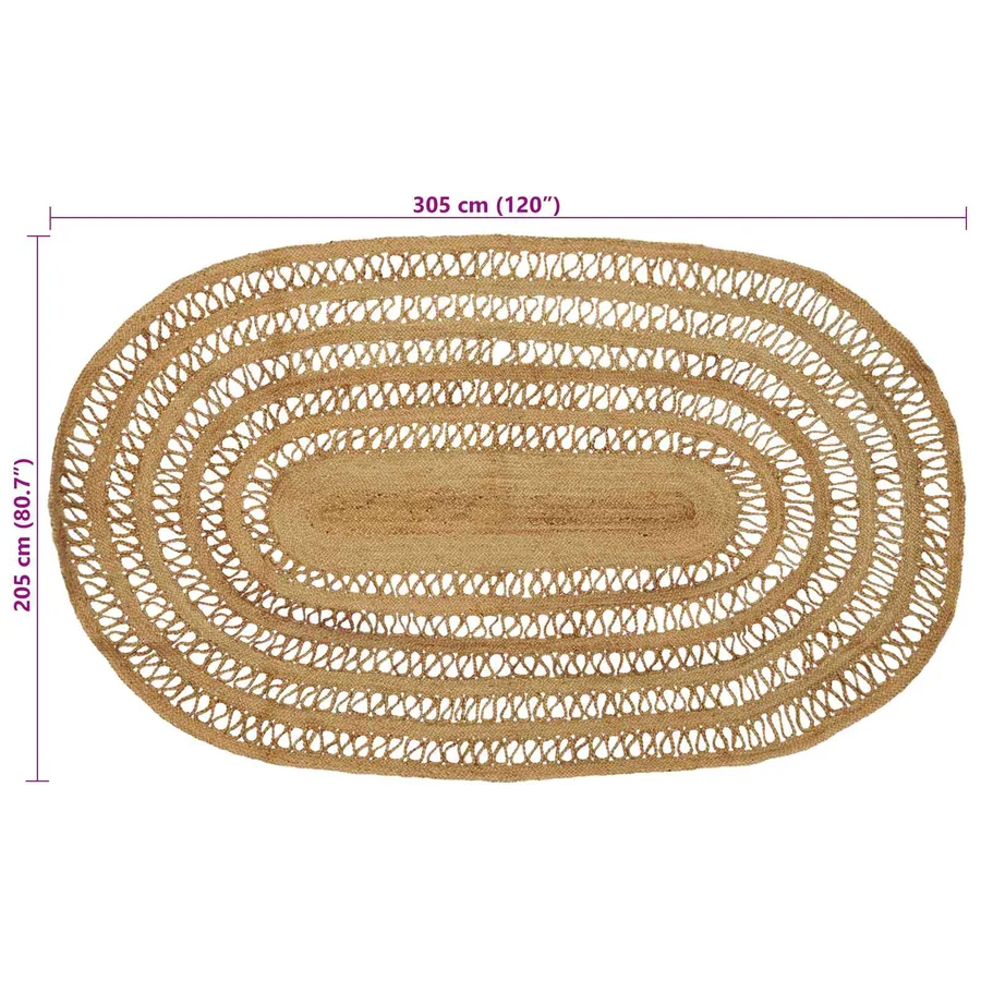 Tapis de surface Naturel 205 x 305 cm Jute - 7