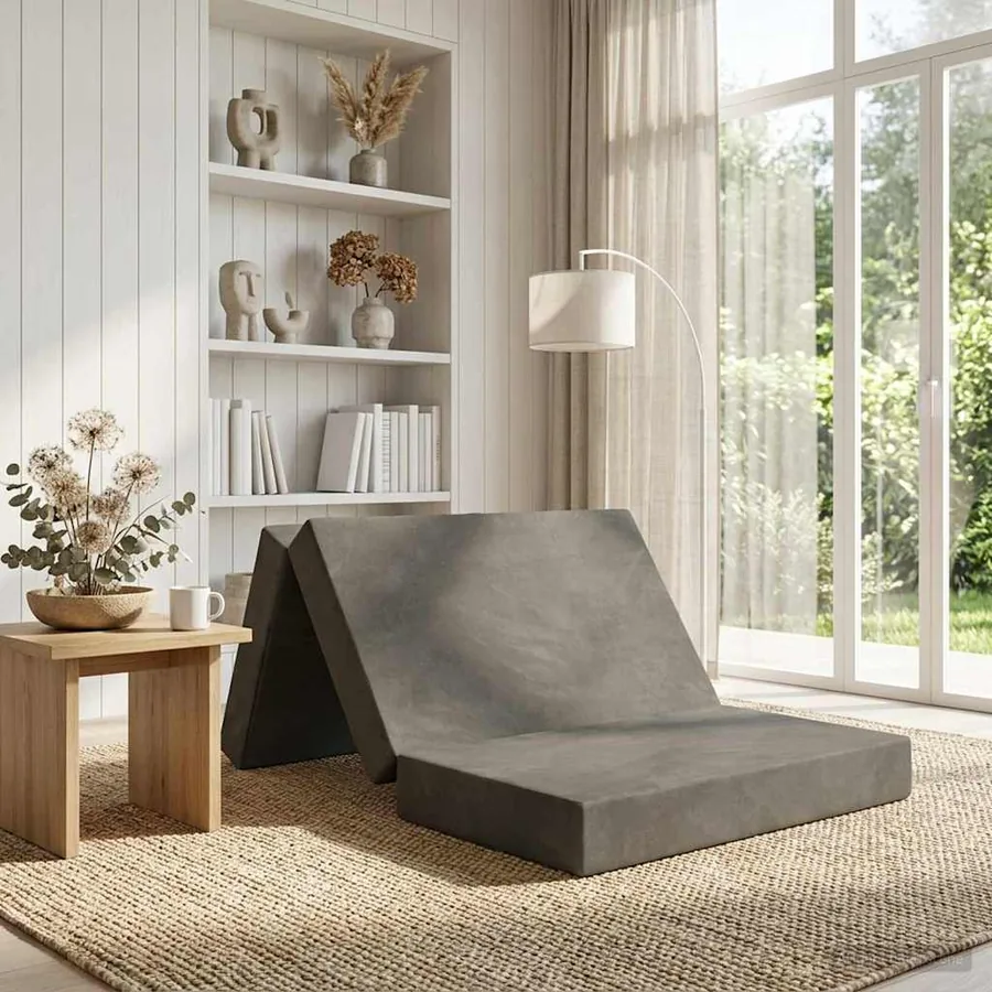 Canapé-lit pliable 80 x 67 x 45 cm Gris clair