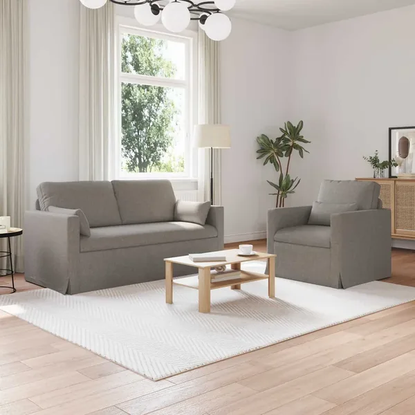 Ensemble de Canapés 2 pcs Taupe 158 x 78 x 80 cm tissu