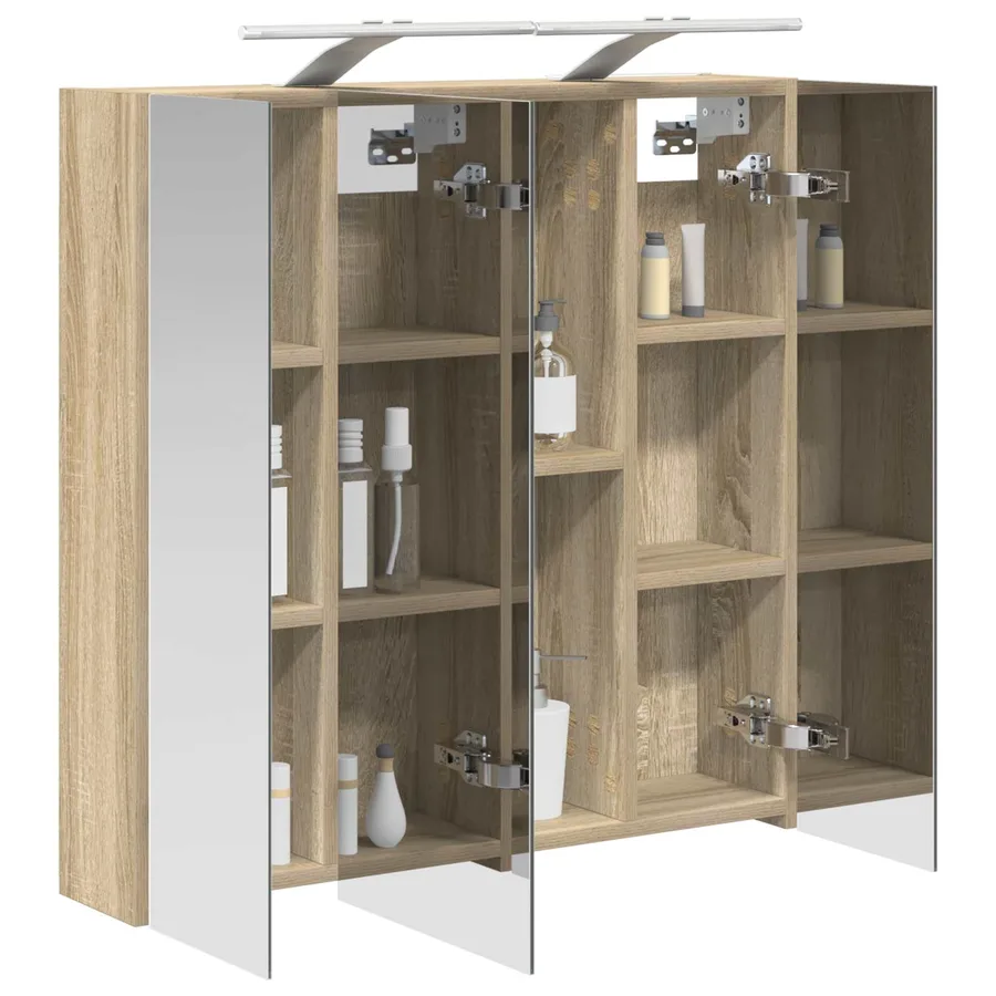 Armoire Miroir de Salle de Bain Chêne Sonoma 70 x 14,5 x 70 cm - 3