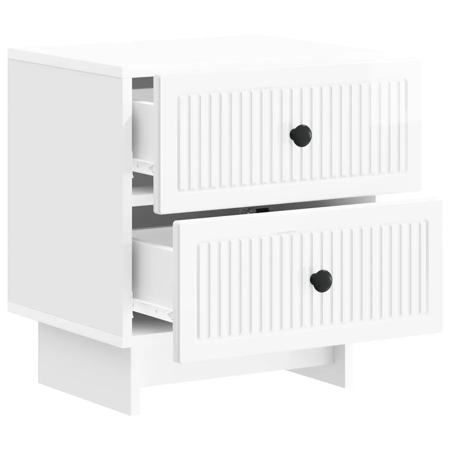 Cabinet de chevet Blanc brillant 43 x 34,5 x 47,5 cm - 4