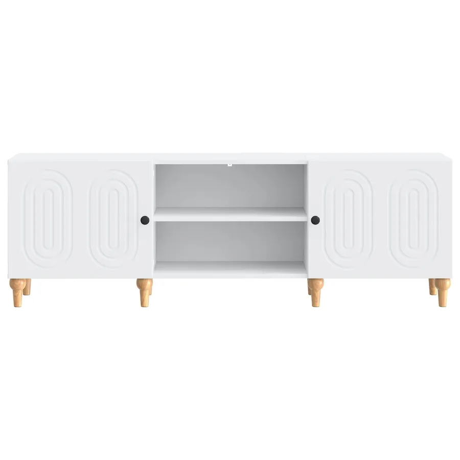 Meuble TV Blanc 150 x 31 x 50 cm Bois d'ingénierie - 6