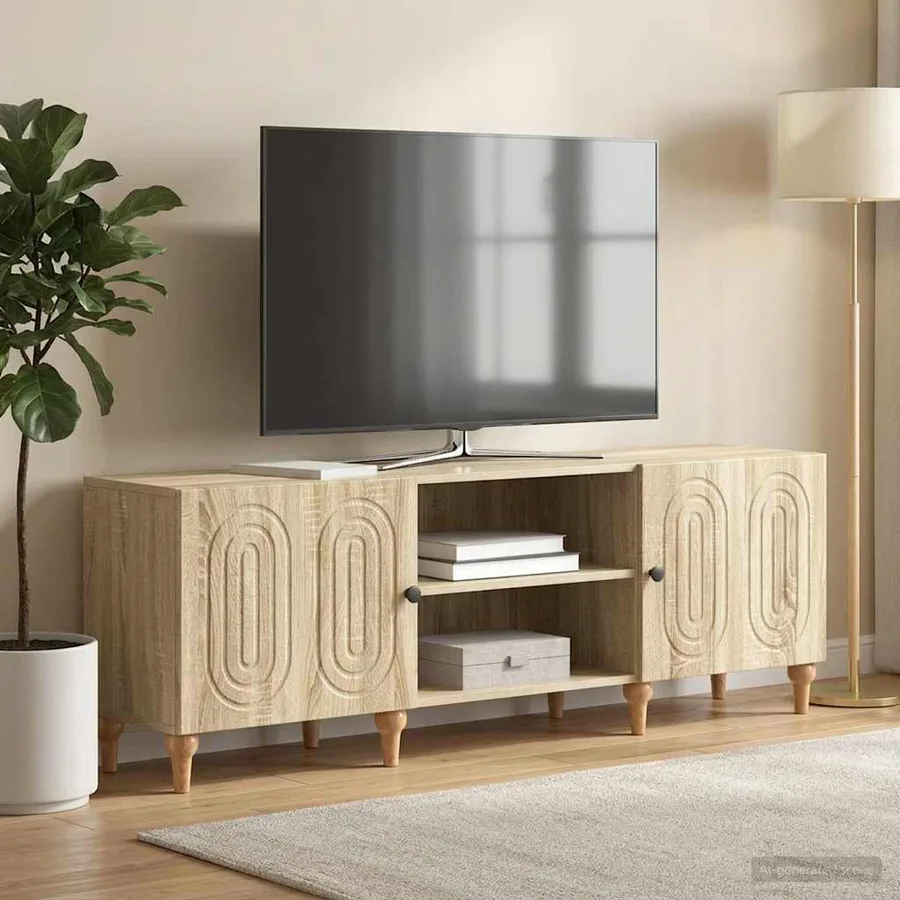 Meuble TV Chêne Sonoma 150 x 31 x 50 cm Bois d'ingénierie - 4
