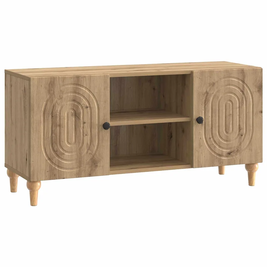 Meuble TV 102 x 34,5 x 50 cm Chêne artisanal Bois d'ingénierie - 2