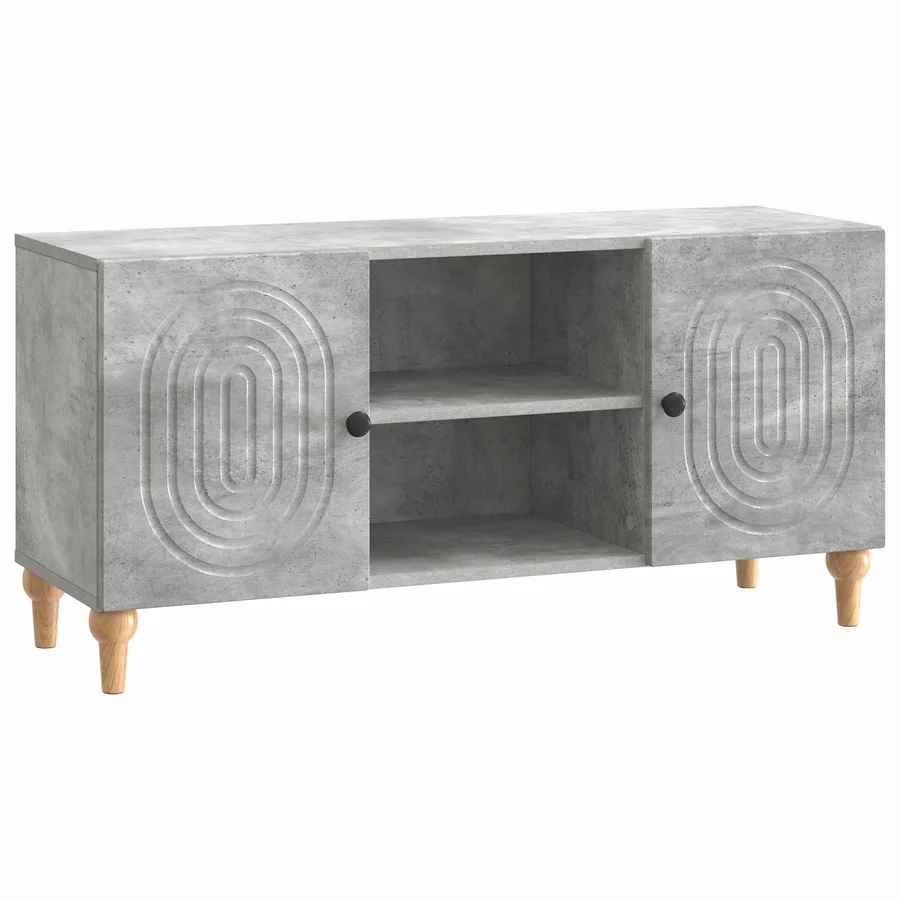 Meuble TV Gris béton 102 x 34,5 x 50 cm Bois d'ingénierie - 2
