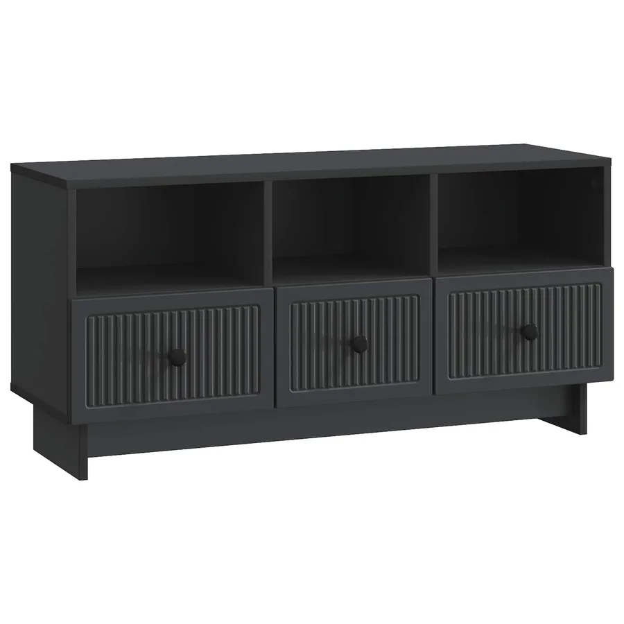 Meuble TV avec tiroir Noir 102 x 34,5 x 50 cm Bois d'ingénierie - 2