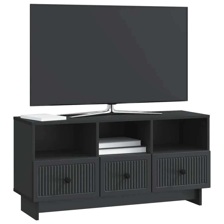 Meuble TV avec tiroir Noir 102 x 34,5 x 50 cm Bois d'ingénierie - 3