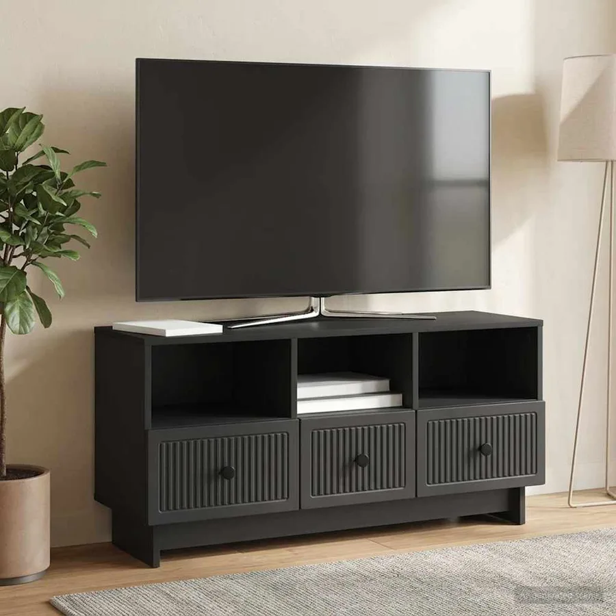 Meuble TV avec tiroir Noir 102 x 34,5 x 50 cm Bois d'ingénierie - 4