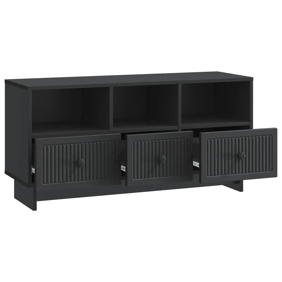 Meuble TV avec tiroir Noir 102 x 34,5 x 50 cm Bois d'ingénierie - 5