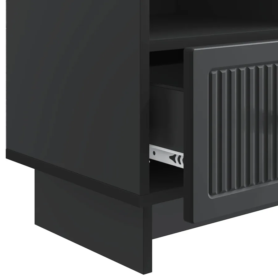 Meuble TV avec tiroir Noir 102 x 34,5 x 50 cm Bois d'ingénierie - 9