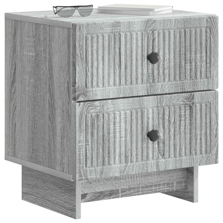 Cabinet de chevet 2 pcs Sonoma gris 43 x 34,5 x 47,5 cm - 3