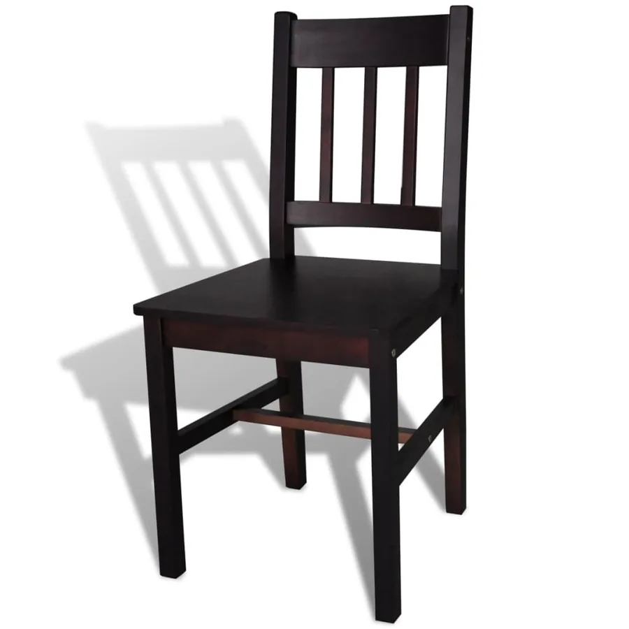 Chaises à manger lot de 6 marron foncé pinède - 4