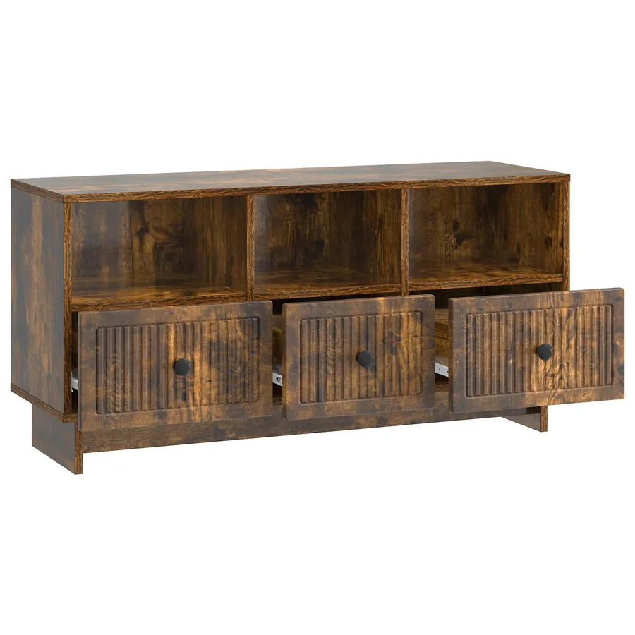 Meuble TV Chêne fumé 102 x 34,5 x 50 cm Bois d'ingénierie - 5