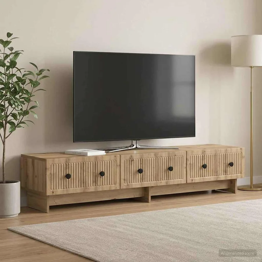 Meuble TV 147 x 34,5 x 30 cm Chêne artisanal Bois d'ingénierie