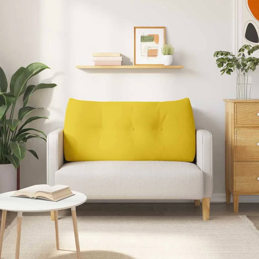 Coussin de Dos Jaune clair 100 x 24 x 50 cm tissu - 4