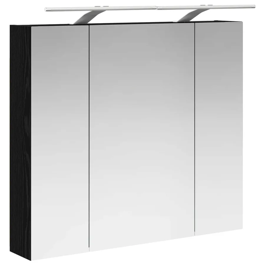 Armoire Miroir de Salle de Bain Chêne noir 80 x 14.5 x 70 cm - 5