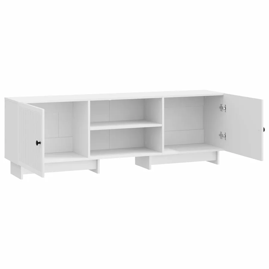 Meuble TV Blanc Brillant 150 x 31 x 50 cm Bois d’ingénierie - 5