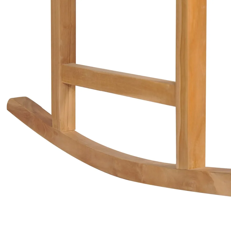 Chaise à bascule avec coussin anthracite Bois de teck solide - 10