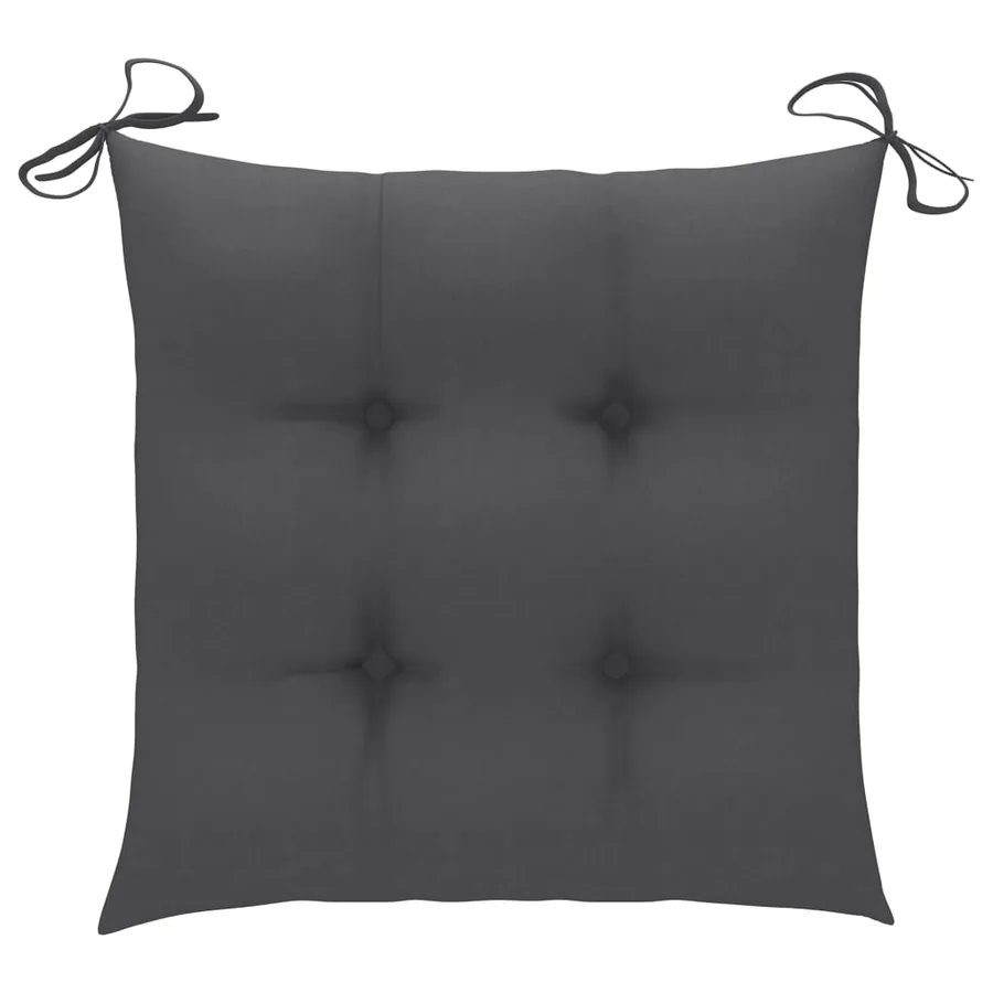 Chaise à bascule avec coussin anthracite Bois de teck solide - 3