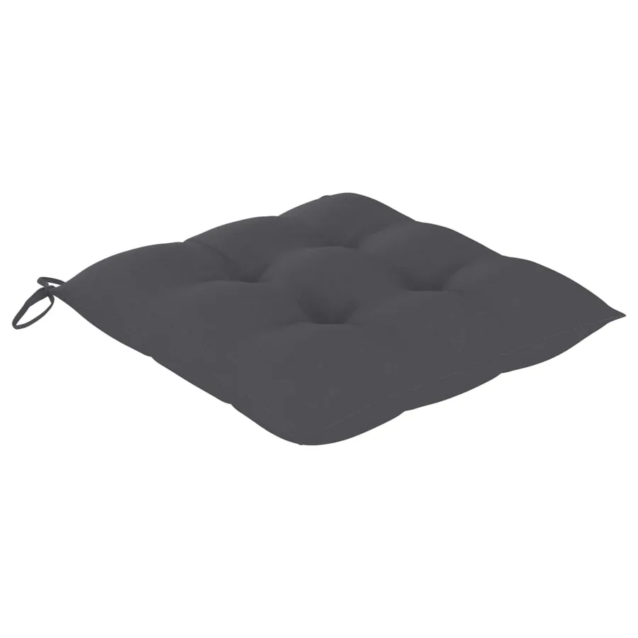 Chaise à bascule avec coussin anthracite Bois de teck solide - 4