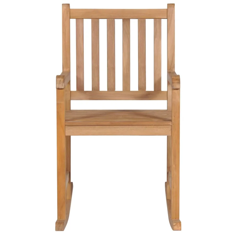 Chaise à bascule avec coussin anthracite Bois de teck solide - 8