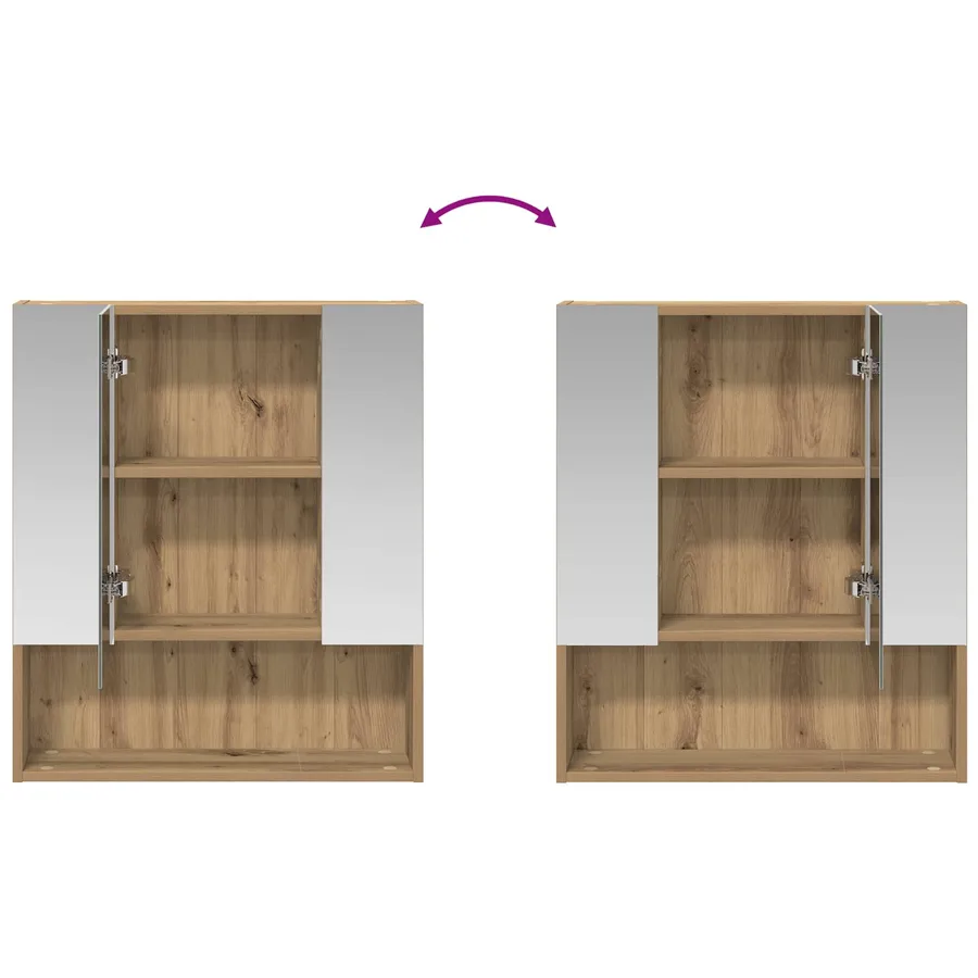 Armoire Miroir de Salle de Bain Chêne artisan 60 x 14.5 x 70 cm - 8
