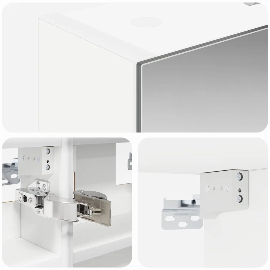 Armoire Miroir de Salle de Bain Blanc 30 x 10,5 x 50 cm - 10