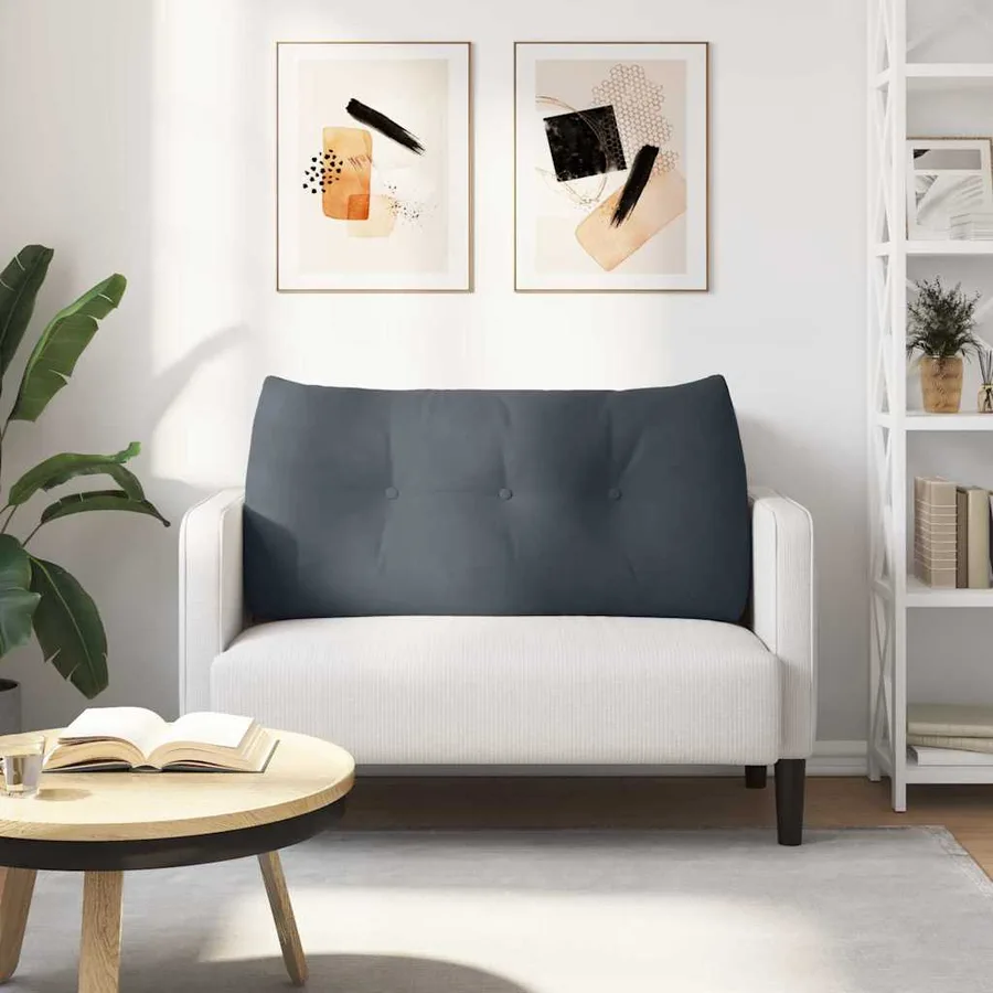 Coussin de Dos Gris foncé 100 x 24 x 50 cm Velours - 4