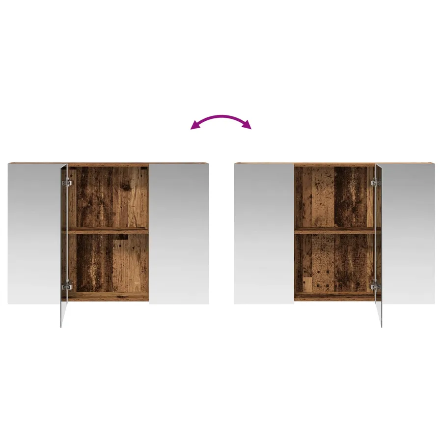 Armoire Miroir de Salle de Bain Bois ancien 100 x 14,5 x 70 cm - 8