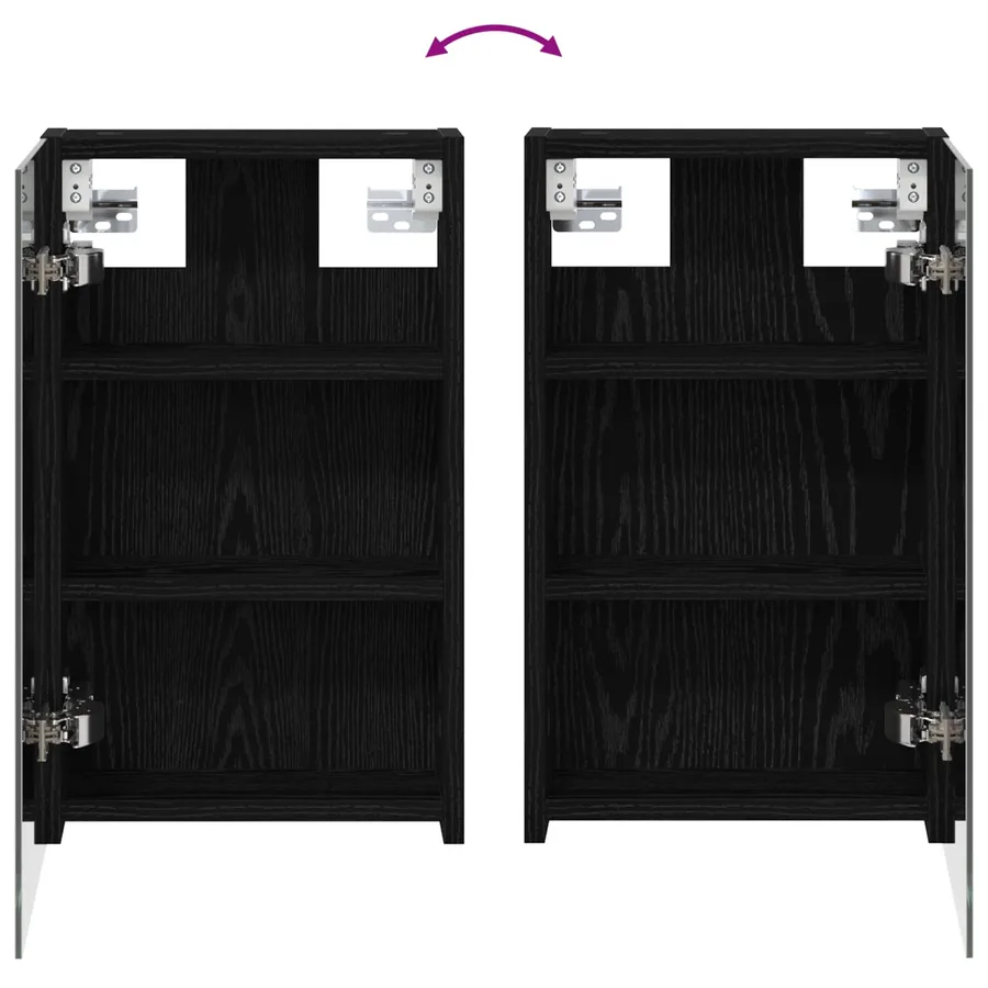 Armoire Miroir de Salle de Bain Chêne noir 30 x 10,5 x 50 cm - 8